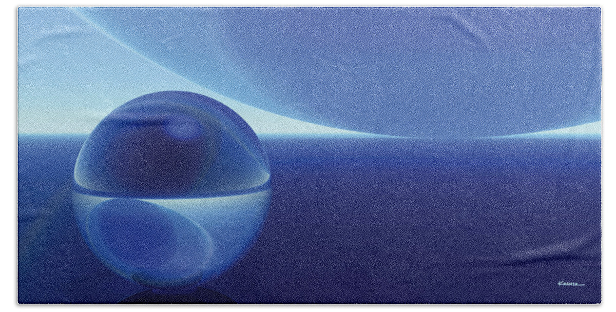 Abstract Beach Sheet featuring the digital art Spheres, No. 9 by James Kramer