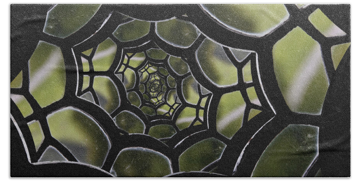 Spiral Beach Sheet featuring the photograph Spider's Web. by Clare Bambers