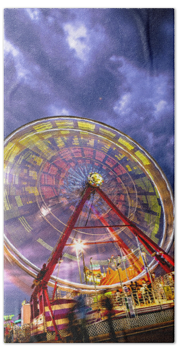 Ferris Wheel Beach Sheet featuring the photograph Spinner by Sennie Pierson
