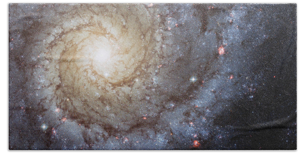 3scape Beach Towel featuring the photograph Spiral Galaxy M74 by Adam Romanowicz