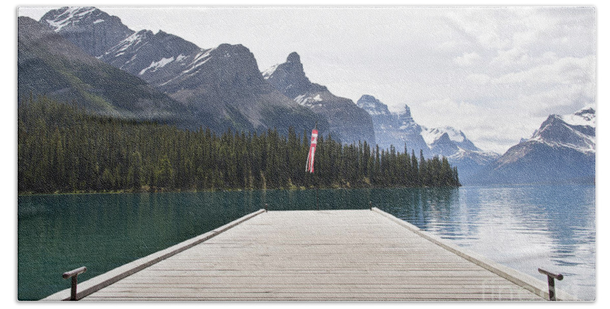 Photography Beach Towel featuring the photograph Spirit Island Dock by Ivy Ho