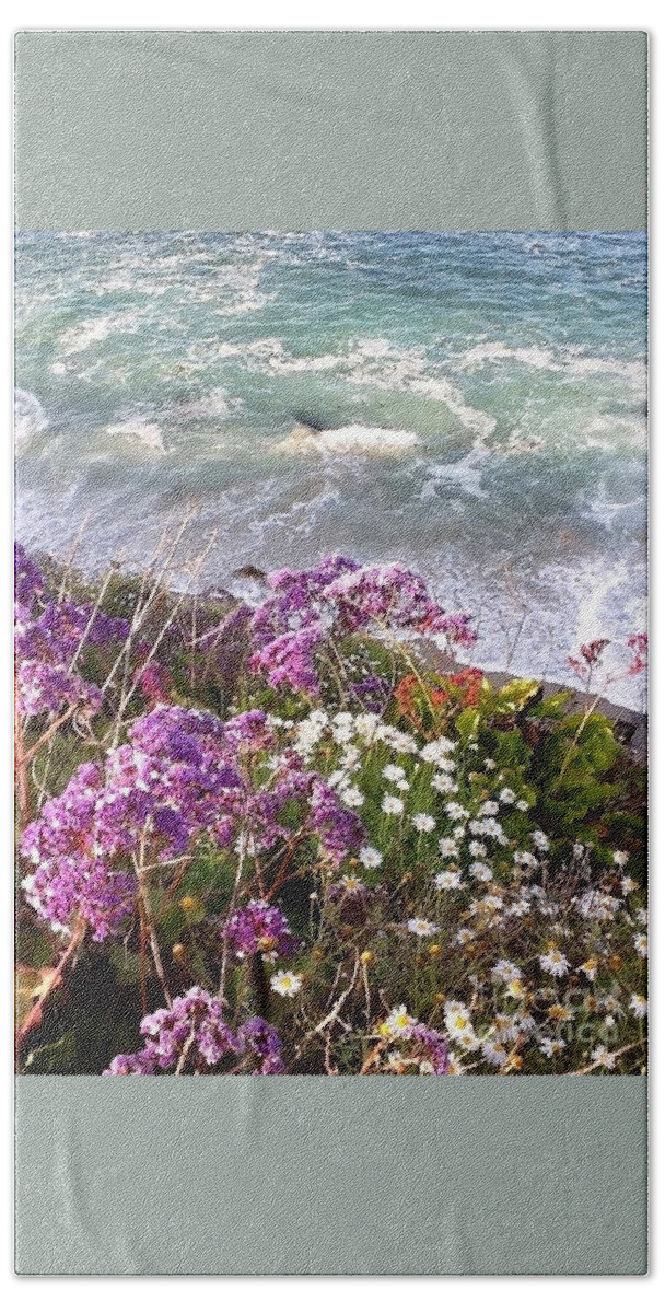 Waves Beach Sheet featuring the photograph Spring Greets Waves by Susan Garren