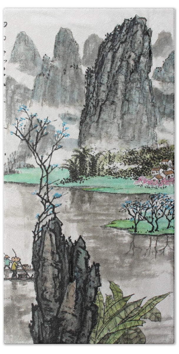 Li River Beach Towel featuring the photograph Spring River II by Yufeng Wang