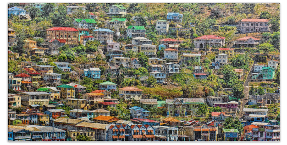 Grenada Beach Sheet featuring the photograph St. Georges Harbor Grenada by Don Schwartz