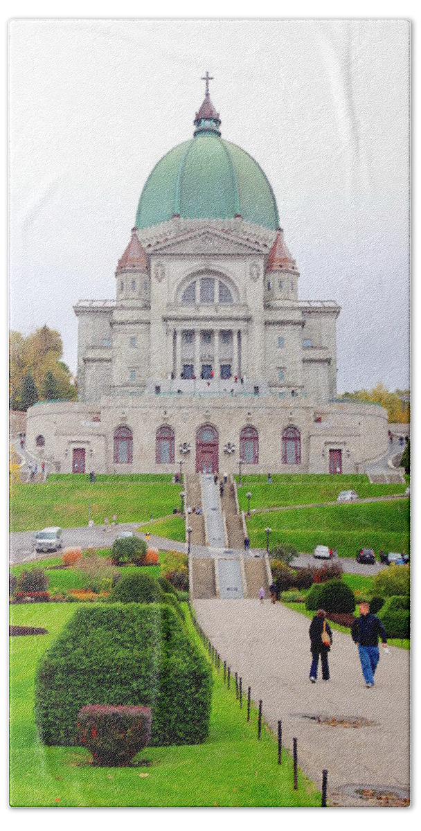 Montreal Beach Sheet featuring the photograph St. Joseph Oratory by Valentino Visentini