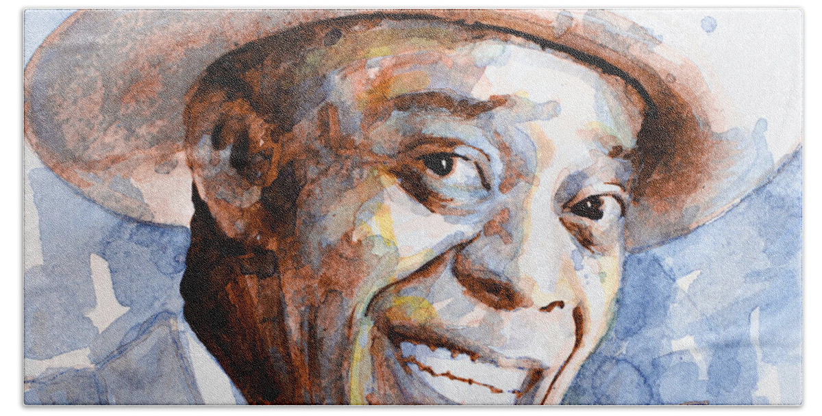 Louis Armstrong Beach Towel featuring the painting St. Louis Blues 2 by Laur Iduc