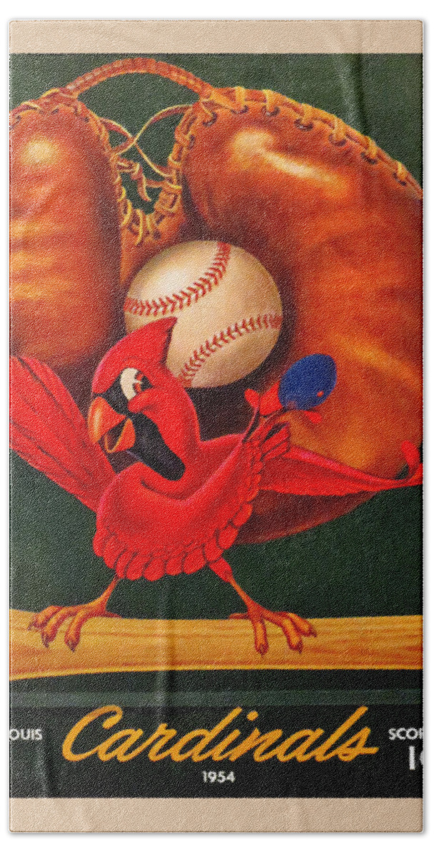 St. Louis Cardinals Vintage 1954 Scorecard Beach Towel by Big 88