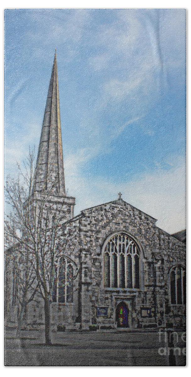 St Michaels Beach Towel featuring the photograph St Michael's Church Southampton Hampshire by Terri Waters