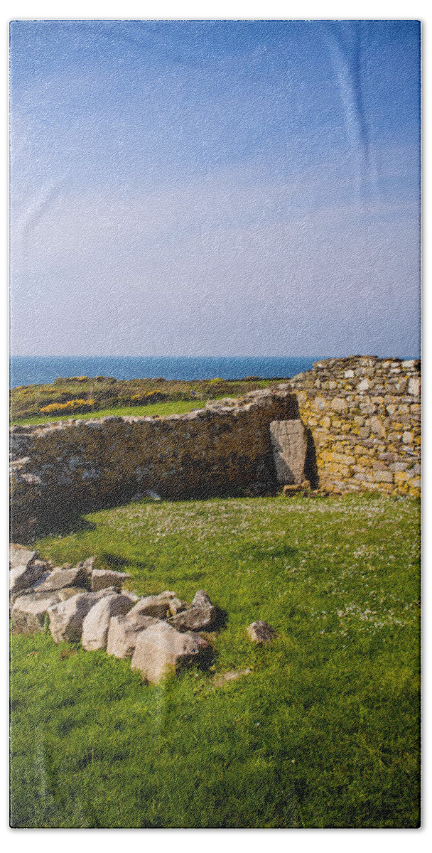 Birth Place Beach Towel featuring the photograph St Non's Chapel by Mark Llewellyn