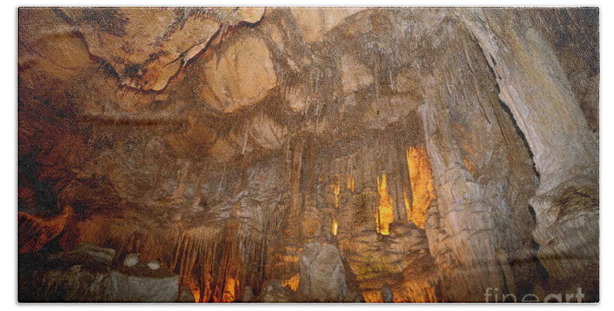 Geology Beach Towel featuring the photograph Stalactites In Lehman Cave, Great Basin by Ron Sanford
