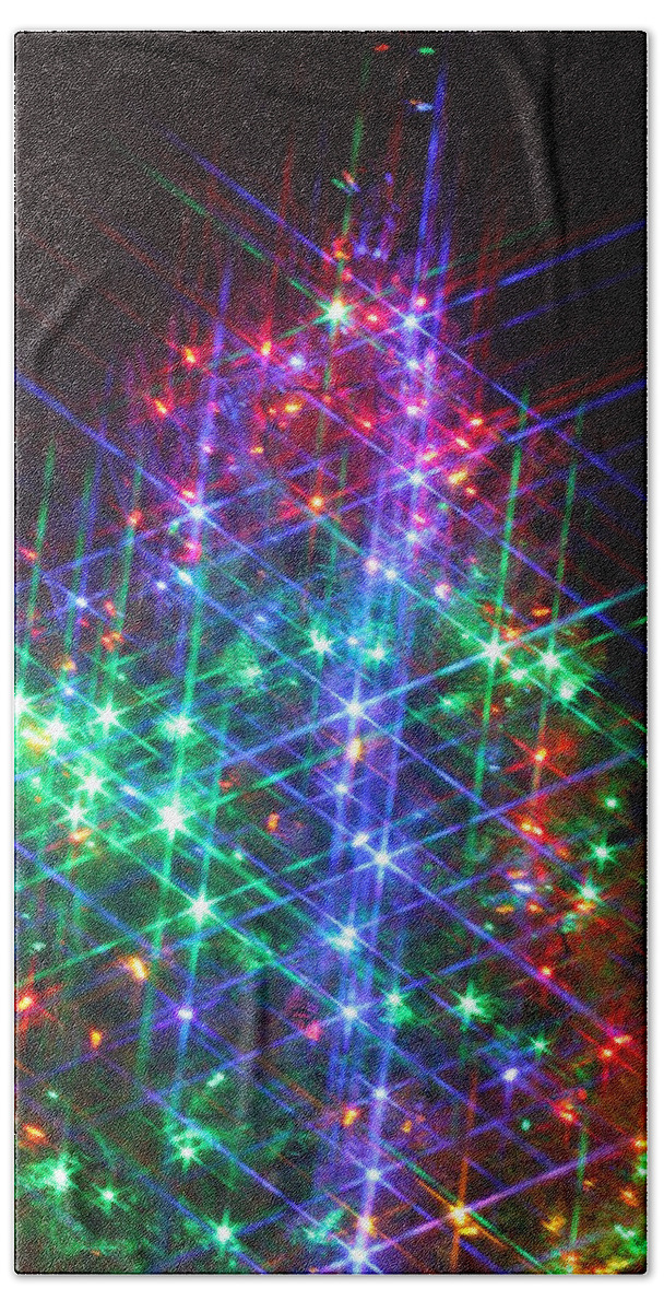 Christmas Beach Towel featuring the photograph Star Like Christmas Lights by Patrice Zinck