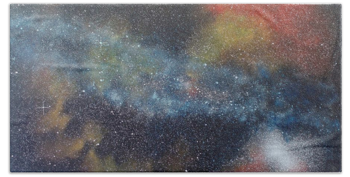 Oil Painting On Canvas Beach Towel featuring the painting Stargasm by Sean Connolly