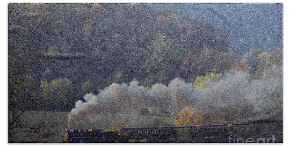 Transport Beach Towel featuring the photograph Steam Locomotive by Farrell Grehan
