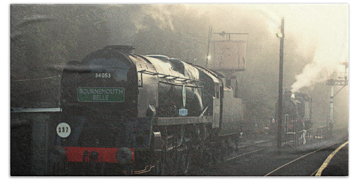 Steam Beach Towel featuring the photograph Steaming at dawn no2 by Tony Mills