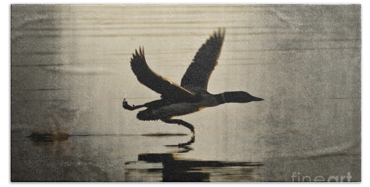Loon Beach Sheet featuring the photograph Stepping Up by Jan Killian