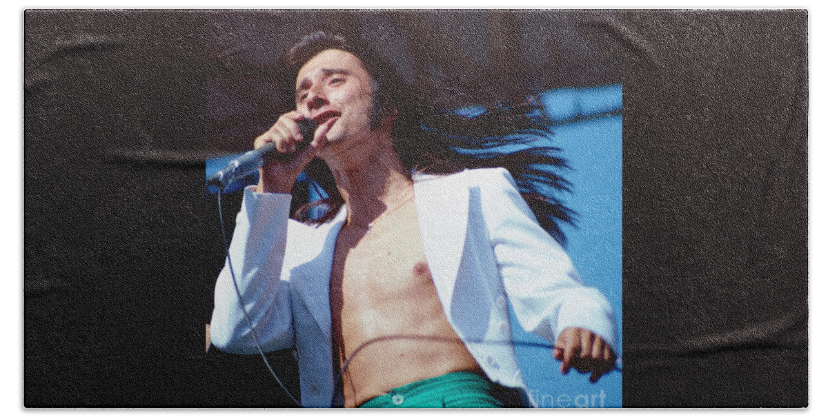 Concert Photos For Sale Beach Sheet featuring the photograph Steve Perry of Journey at Day on the Green by Daniel Larsen