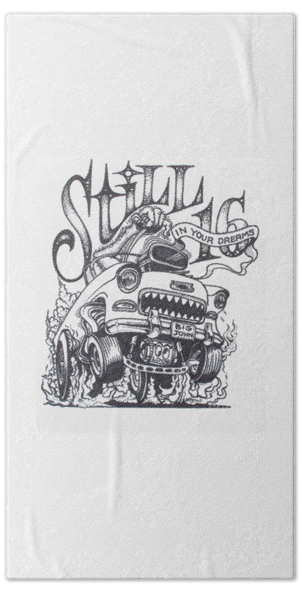 Rat Fink Art Beach Sheet featuring the drawing Still 16 in your mind by Alan Johnson