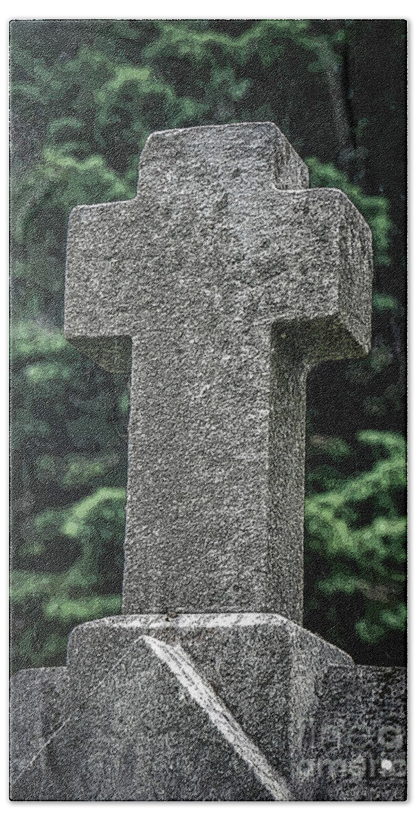 Cross Beach Towel featuring the photograph Stone Cross by Grace Grogan