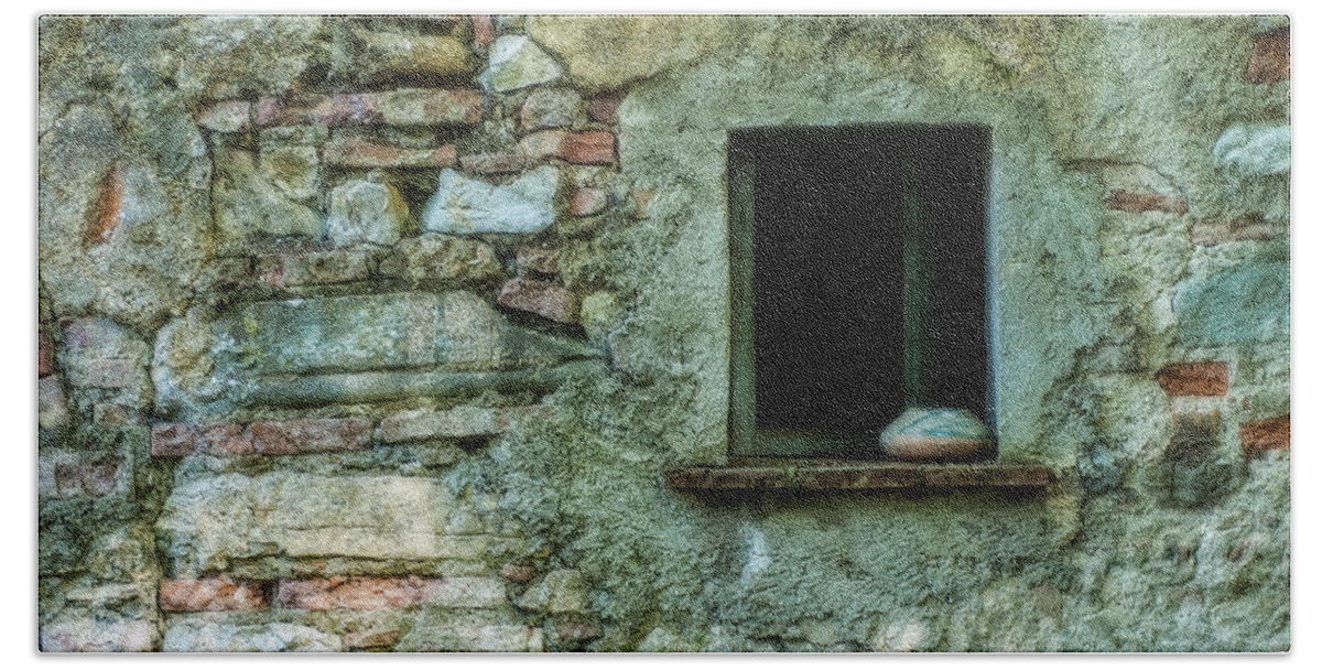 Italy Beach Towel featuring the photograph Stone Window by George Buxbaum