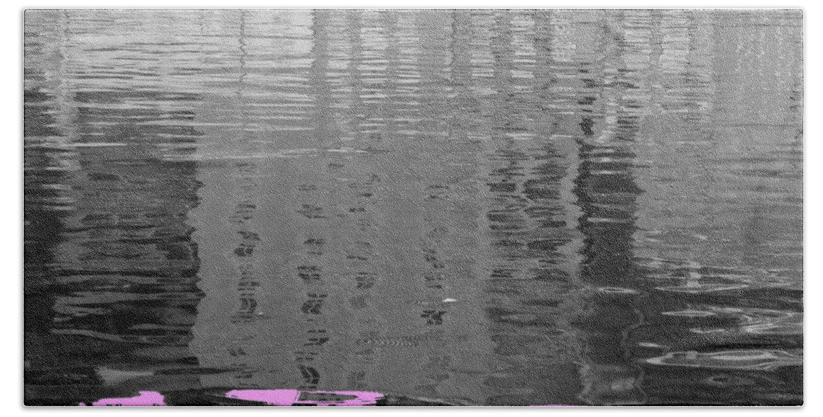 Augusta Stylianou Beach Towel featuring the digital art Stripes in the Water by Augusta Stylianou