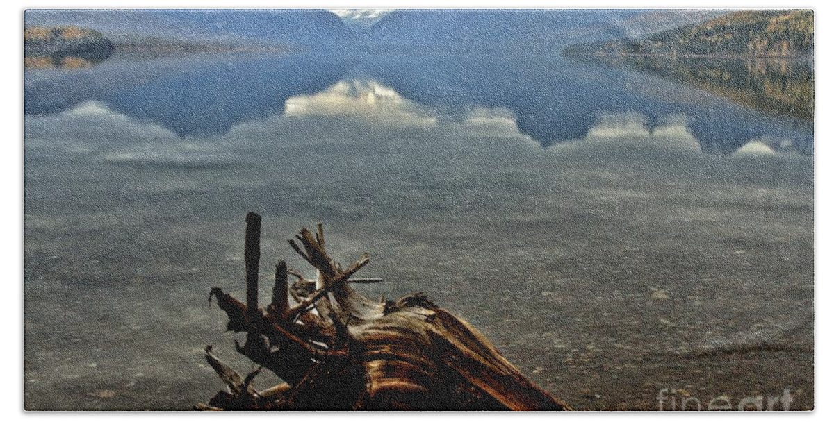 Glacier National Park Beach Towel featuring the photograph Stumped by Adam Jewell