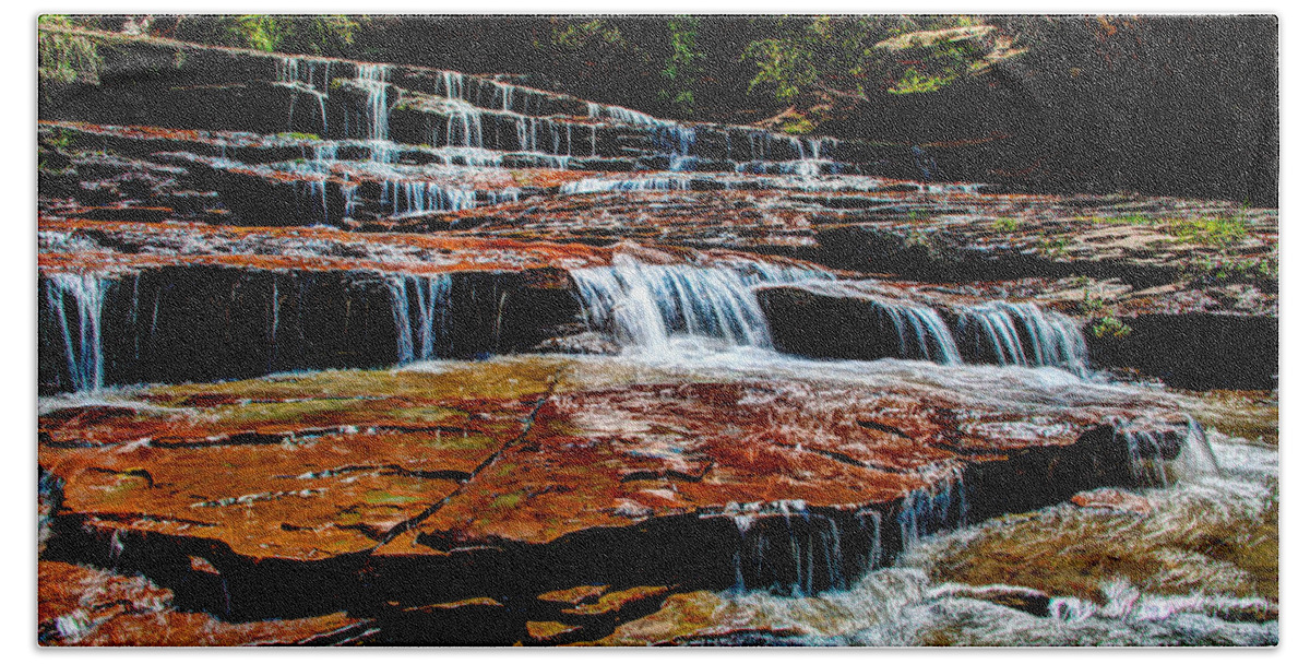 Waterfall Beach Towel featuring the photograph Subway Falls by Chad Dutson