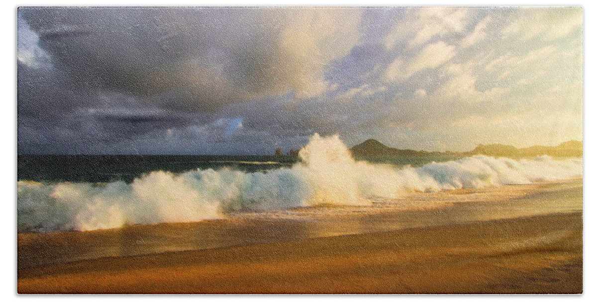 Waves Beach Sheet featuring the photograph Summer storm by Eti Reid