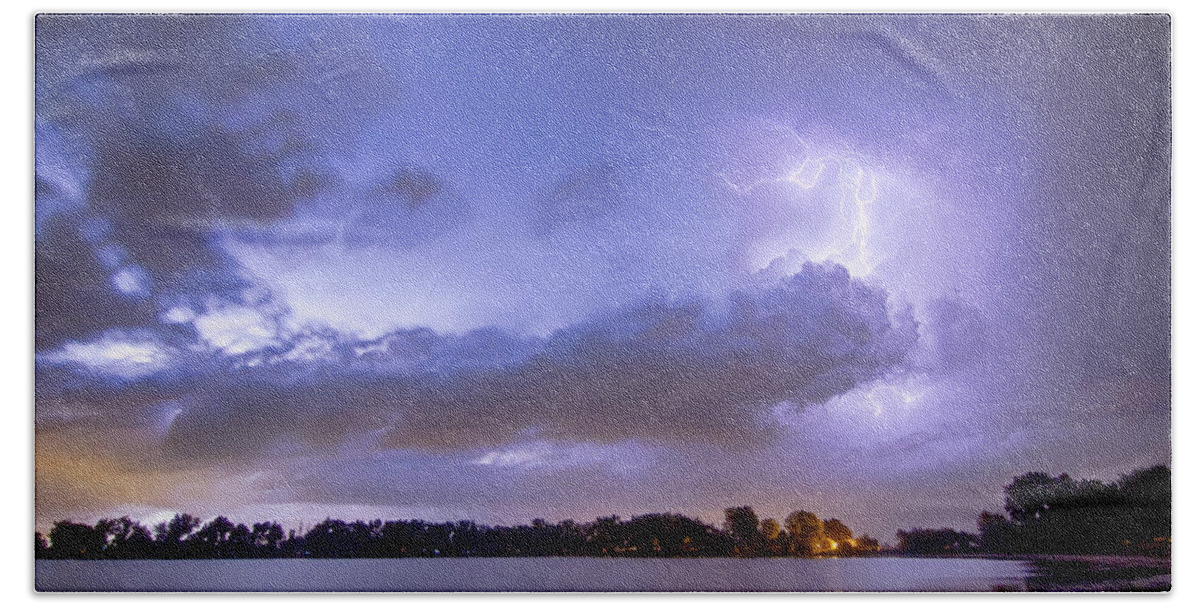 Lightning Beach Towel featuring the photograph Summer Storm by James BO Insogna