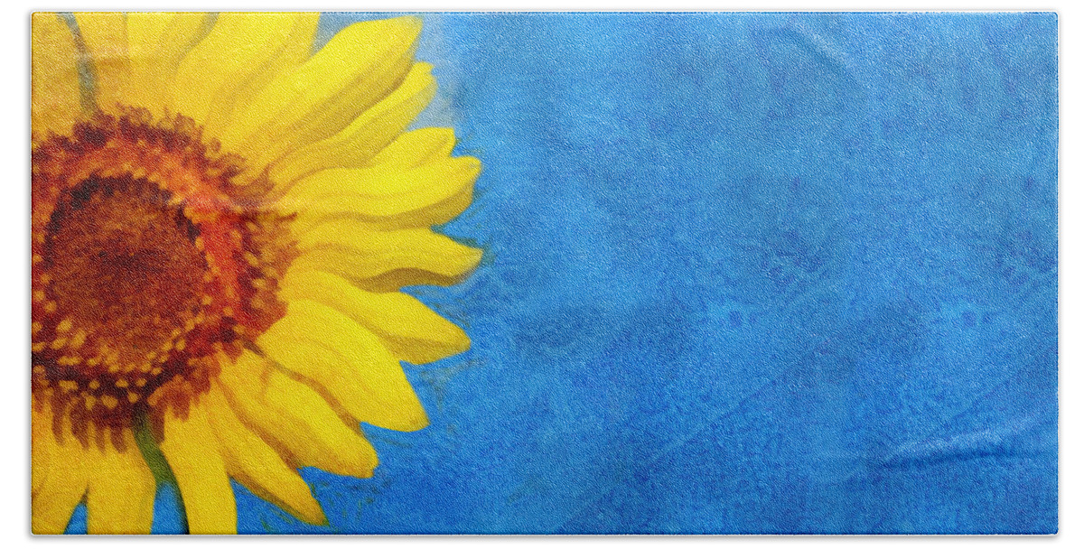 Sunflower Beach Towel featuring the digital art Sunflower Art by Ann Powell