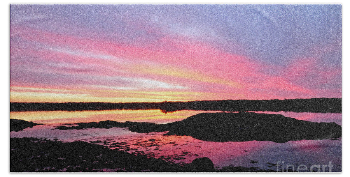 Sunrise Beach Towel featuring the photograph Sunrise in Maine by Glenn Gordon