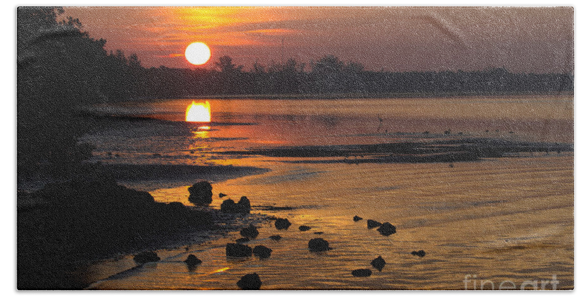 Sunrise Beach Sheet featuring the photograph Sunrise Photograph by Meg Rousher