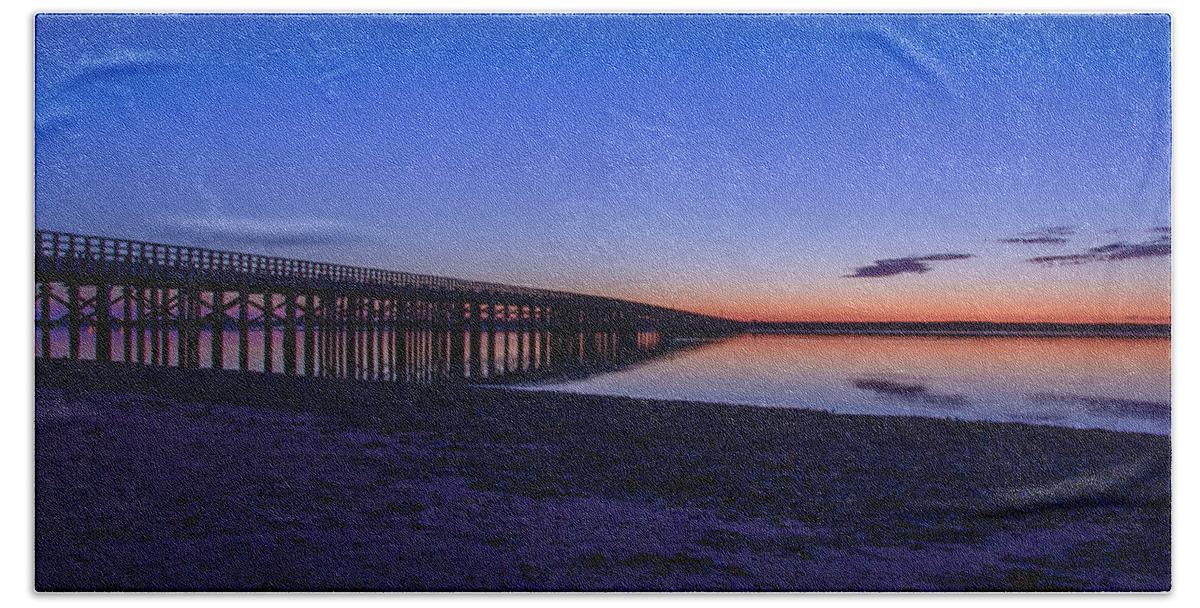 Beach Beach Towel featuring the photograph Sunrise Pier by Donna Doherty
