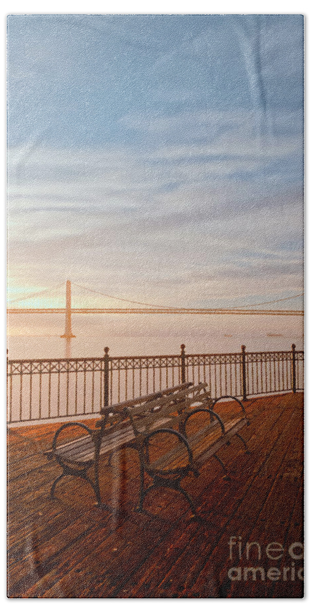 City Beach Sheet featuring the photograph Sunrise to the Bay by Jonathan Nguyen