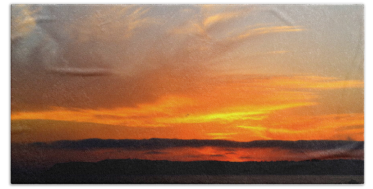 Sunset Beach Sheet featuring the photograph Sunset at Point Loma from Coronado California by Katy Hawk