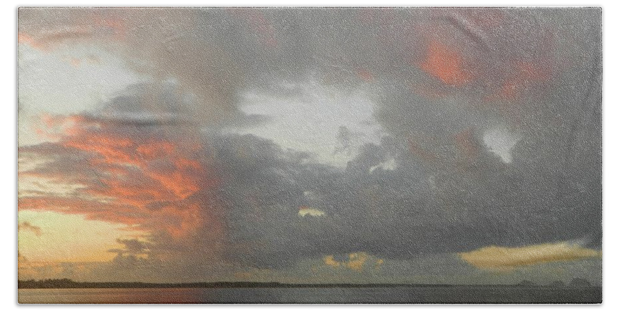 Sunset Beach Towel featuring the photograph Sunset Before Funnel Cloud 2 by Gallery Of Hope 