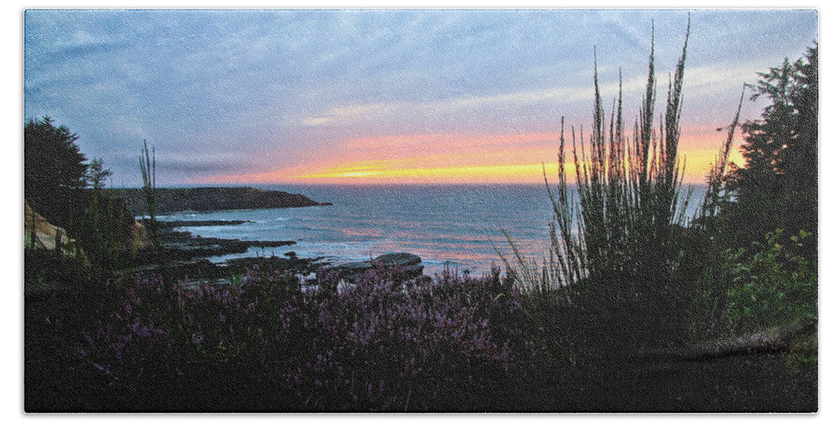 Sunset Beach Towel featuring the photograph Sunset Garden View by Athena Mckinzie