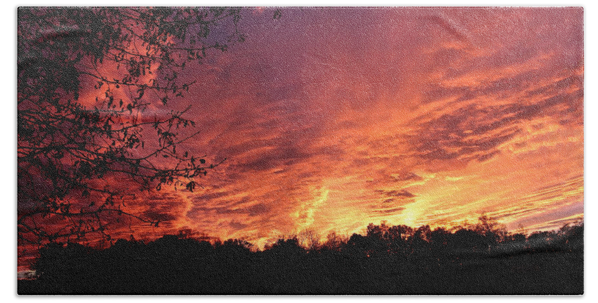 Sunset In Blue Ridge Foothills Beach Towel featuring the photograph Sunset in Blue Ridge Foothills by Bellesouth Studio