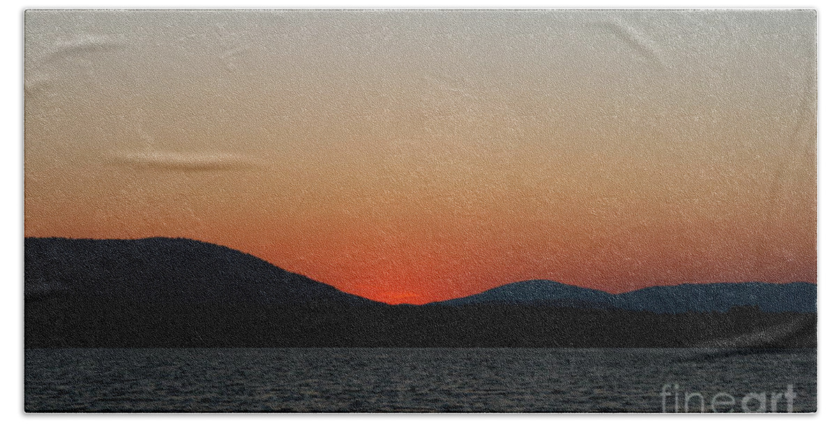 Sunset Beach Sheet featuring the photograph Sunset Lines of Lake Umbagog by Neal Eslinger