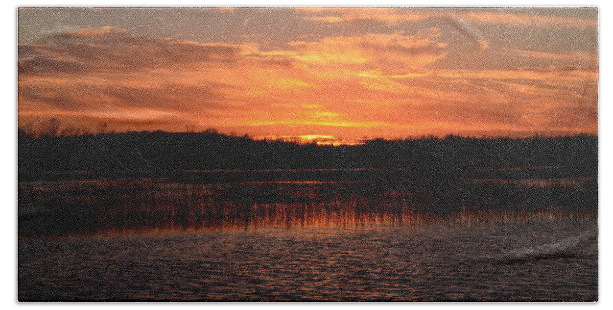 Nature Beach Sheet featuring the photograph Sunset Over Tiny Marsh II by David Porteus