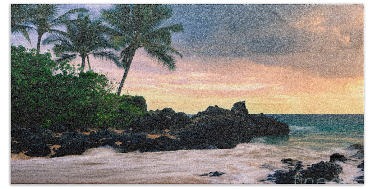 American Beach Towel featuring the photograph Sunset Secret Beach - Maui by Henk Meijer Photography