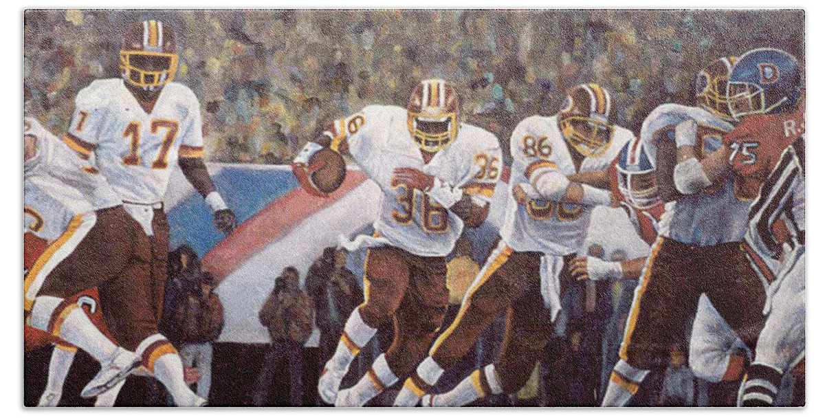 People Beach Towel featuring the painting Superbowl XII by Donna Tucker