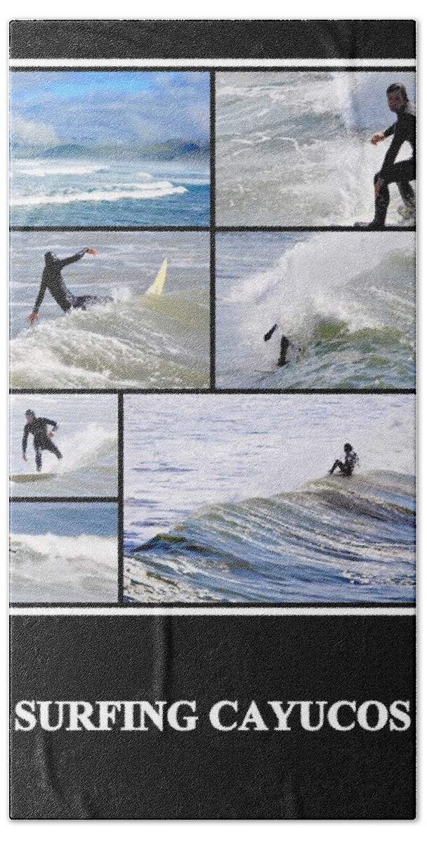 Posters Beach Towel featuring the photograph Surfing Cayucos by AJ Schibig