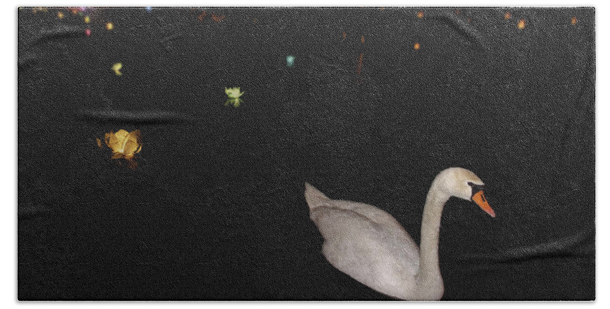 Swan Beach Sheet featuring the photograph Swan Song - Flower Lanterns by Jason Politte