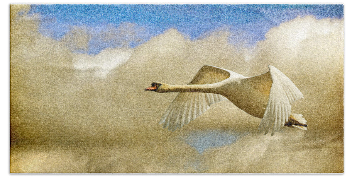 Nature Beach Towel featuring the photograph Swan Song by Lois Bryan