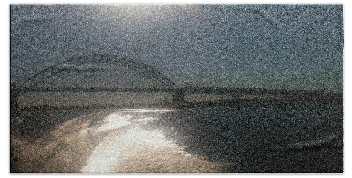 Hot Beach Towel featuring the photograph Tacony/Palmyra Hot Summer D by Sheila Mashaw