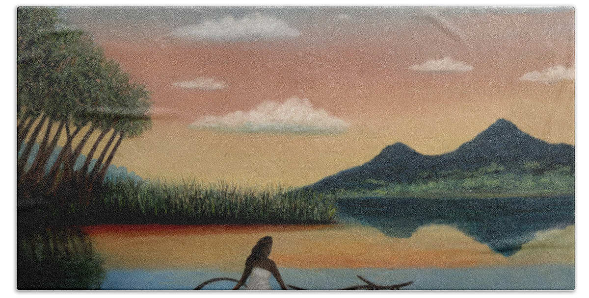 Tahiti Beach Towel featuring the painting Tahitian Morning by Gordon Beck