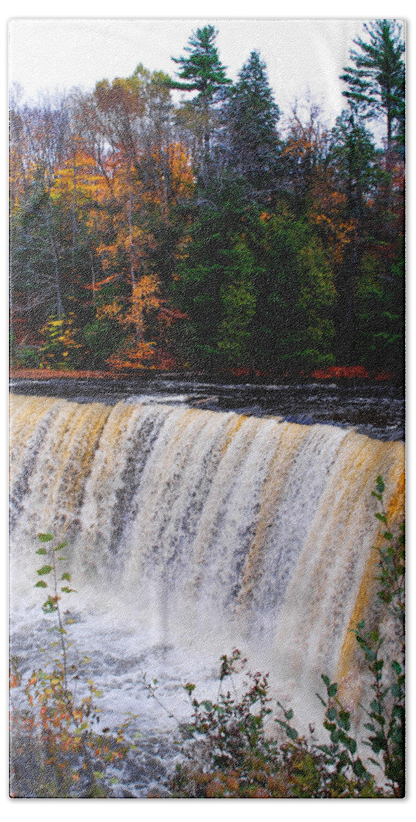 Optical Playground By Mp Ray Beach Towel featuring the photograph Tahquamenon Falls I by Optical Playground By MP Ray