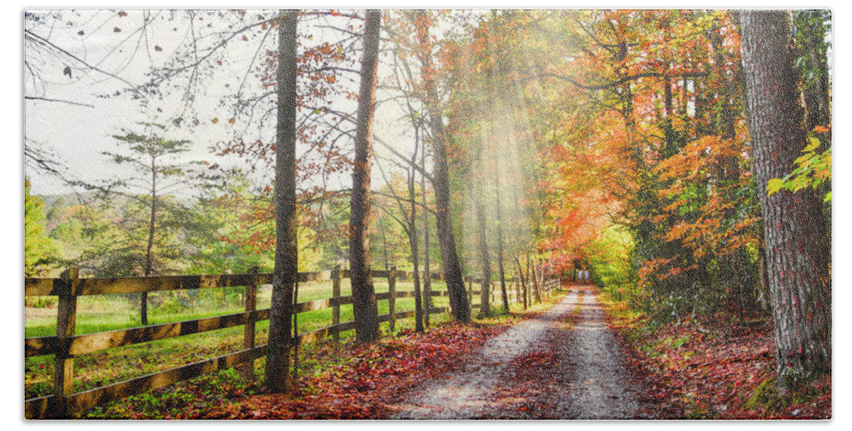 Appalachia Beach Towel featuring the photograph Take the Back Roads by Debra and Dave Vanderlaan