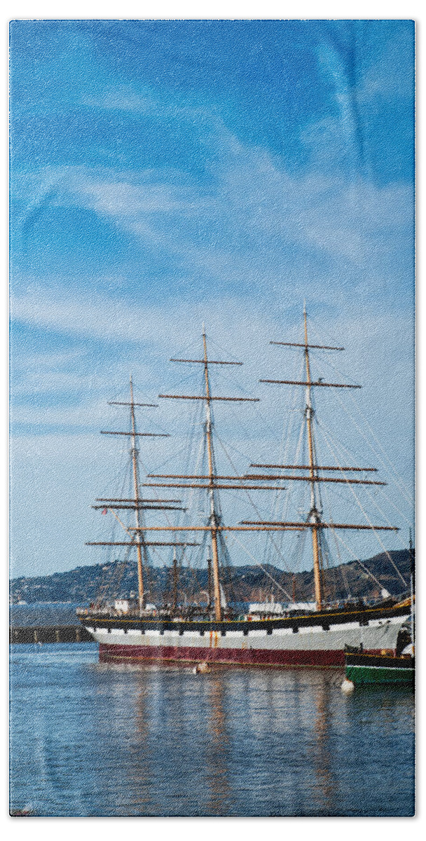 Tall Ship Beach Towel featuring the photograph Tall Ship Balclutha San Francisco by David Smith