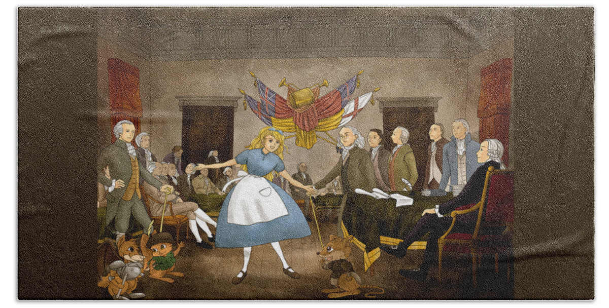 Independence Hall Beach Towel featuring the painting Tammy in Independence Hall by Reynold Jay